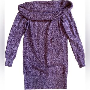 Off-the-Shoulder Long Sleeve Sweater Dress